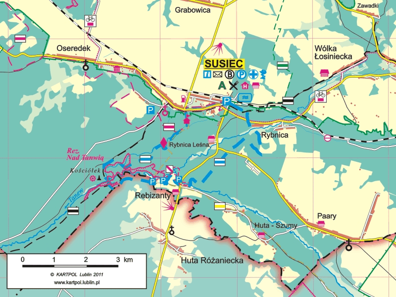 Mapa - szlak rezerwat Szumy