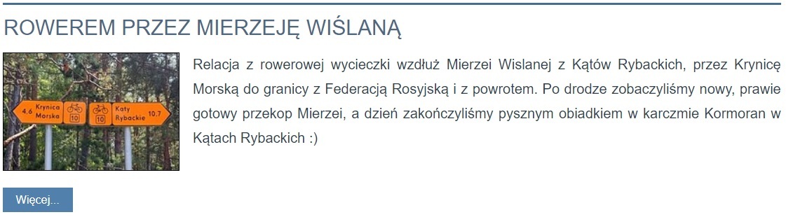 Rowerem przez Mierzeję Wiślaną