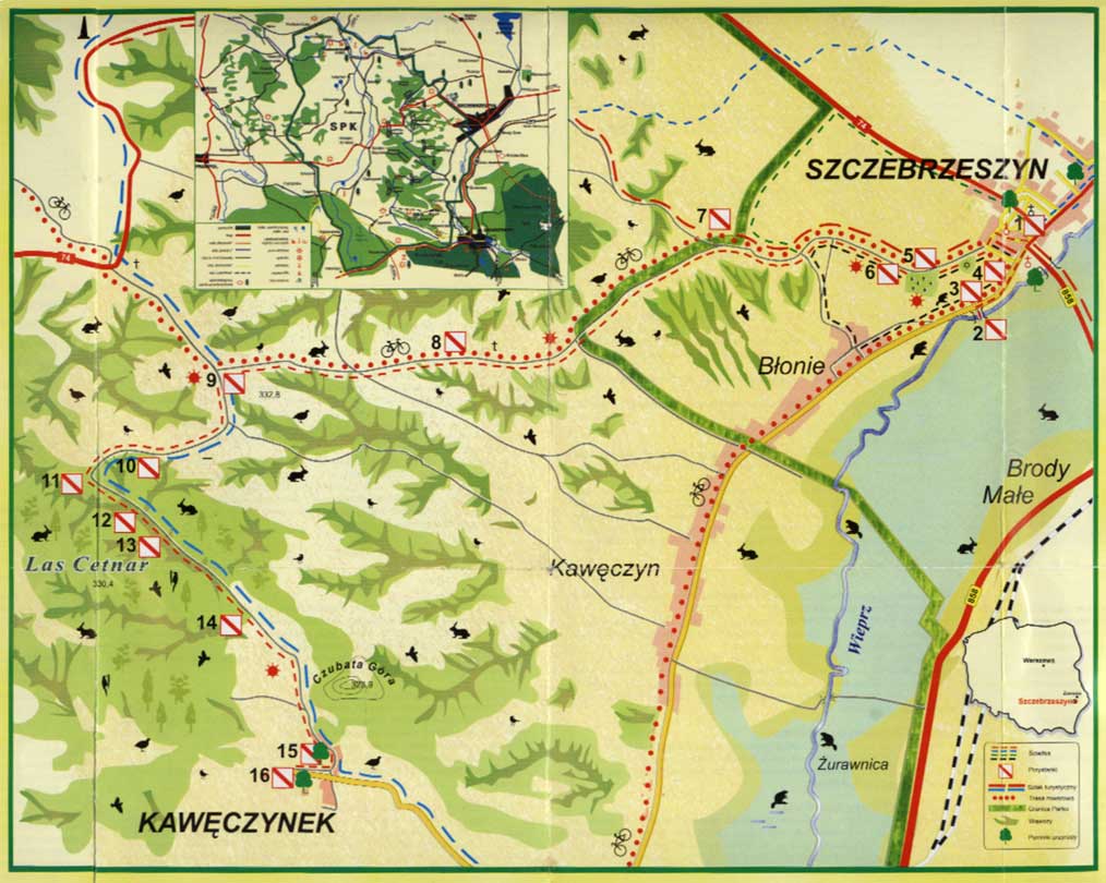 Mapa - ścieżka Szczebrzeszyn