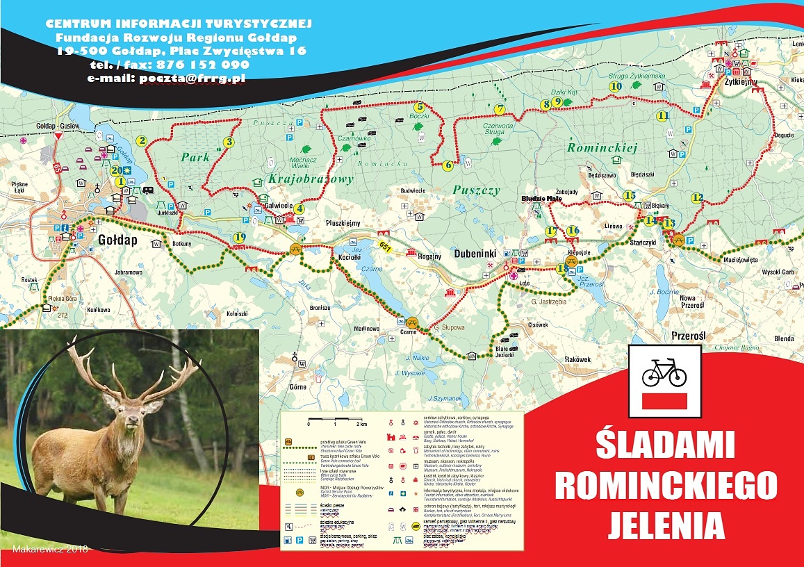 Mapa szlaku - śladami romnickiego jelenia
