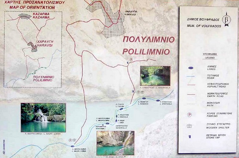 Wodospad Polilimnio - mapka