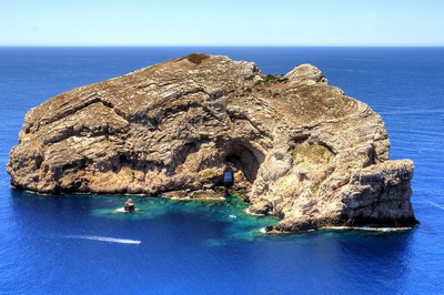 Widok z przylądka Capo Caccia - wyspa Foradada